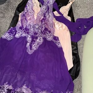 Victoria's Secret Purple and Pink Lace Chemise